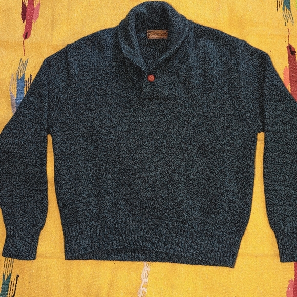 Eddie Bauer Vintage Wool Cardigan (Teal) - Picture 1 of 3